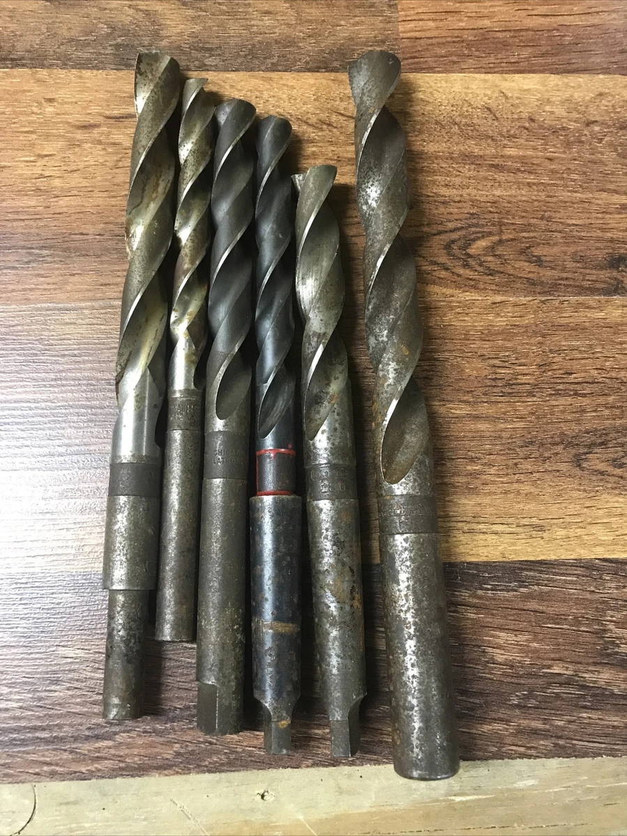 Vintage Lot Of 6 Assorted Rusted Drill Bits For Drill Press National Morse