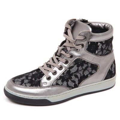 E1836 sneaker bimba nero/argento BIKKEMBERGS SPORTIFY F74 pizzo shoe kid girl