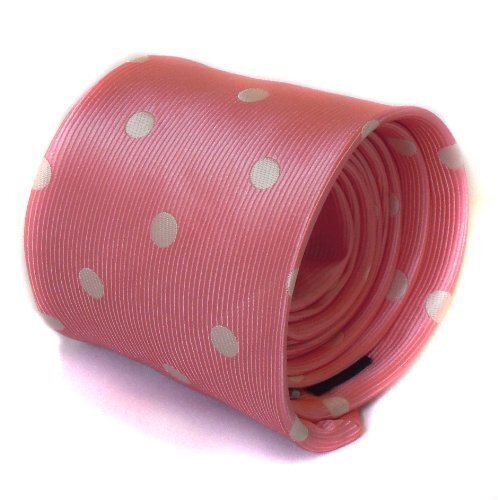 Corbata De Diseñador Frederick Thomas Hombre - Rosa Palo Empolvado - Lunares