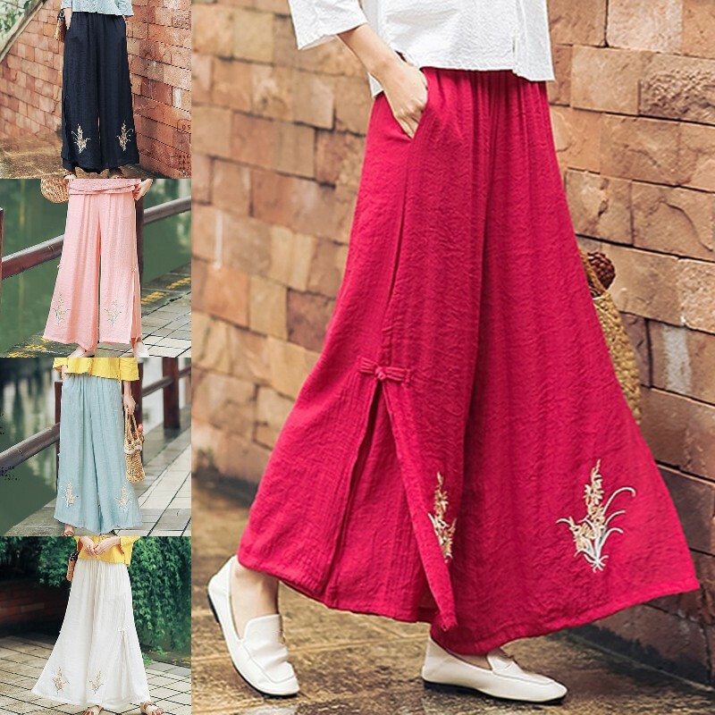 パンツ Paisley Embroidery Shirred Waist Pants HK1595-ORANGE_MIX-1_grande.jpg