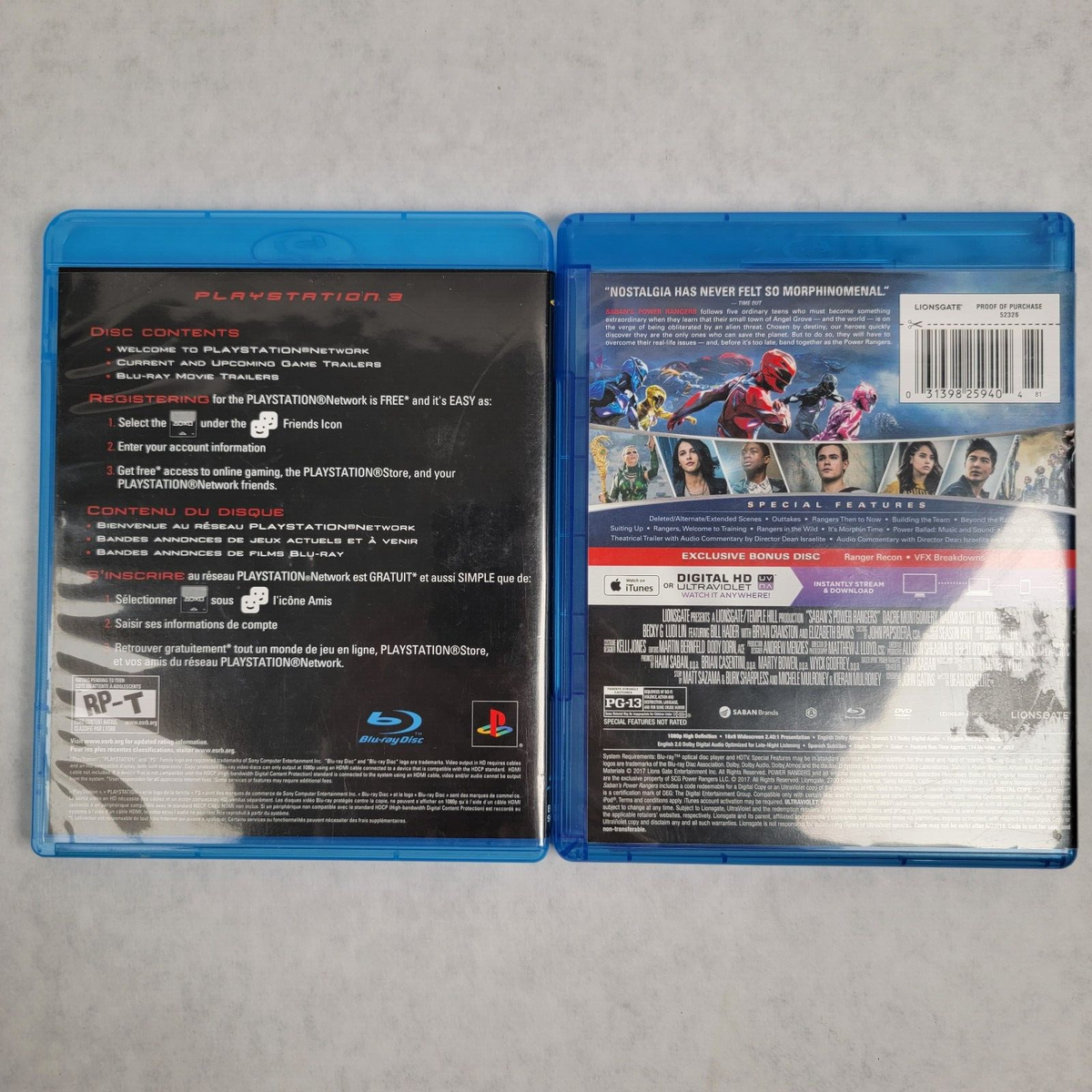 Sony PlayStation 3 PS3 Network Blu-Ray Disc / Power Rangers