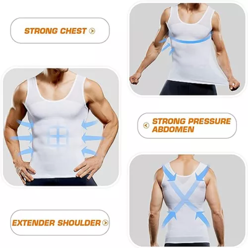 Corsetto superiore uomo miglior dimagrante body shaper trimmer controllo pancia serbatoio cintura maschio - Foto 7 di 31
