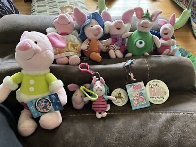 Piglet Lot, Plush, Buttons, Whinnie The Pooh, Disney