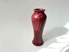 MCM Royal Haeger Burgundy Ribbon Vase