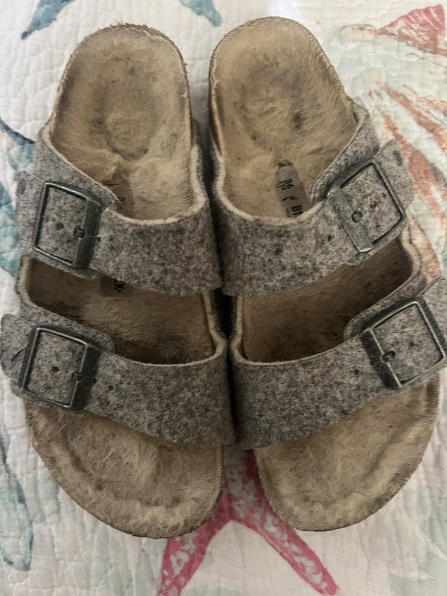 Birkenstock Arizona Rivet Wool Felt Lined Doubleface Gray  display picture 3
