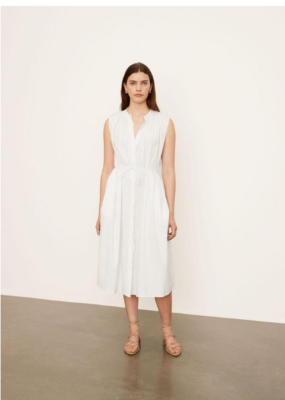 cotton white dress womens 100% Cotton White Midi Dress - All Dresses