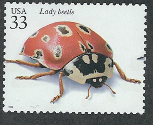 Scott #3351-c...33 Cent.. .Insects & Spiders...Lady Beetle...3 Stamps - 第 1/1 張圖片