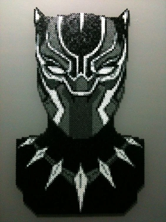 Black Panther perler art hama rave kandi edm edc plur bead marvel