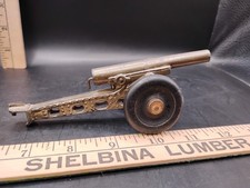 Vintage Barclay Manoil Dimestore Toy Cast Lead Cannon With Rubber Wheels