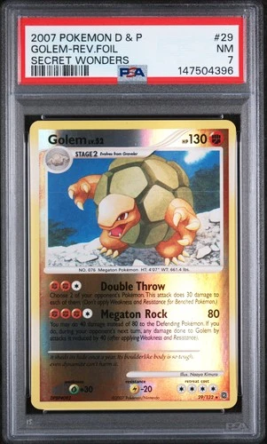 Golem [Reverse Holo] - Pokemon Secret Wonders #29 PSA 7.0