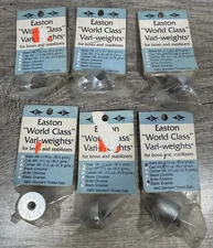 Lot 6 Easton Archery Stabilizer Vari-Weights Chrome Cap Bases 1.5oz 5/16-24 New