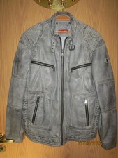 Herrenlederjacke Lamm-Nappa, Gr. M-L, grey-antik, ungetragen