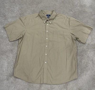 Men s Dockers Button Down Shirt. XXL. 18-18 1/2 Neck. Brown Plaid. No Wrinkle.