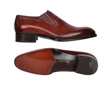  2650 Santoni Brown Leather Lace Tie Loafers - ST321261 