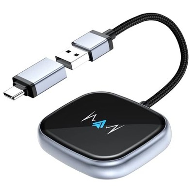 VNILRGLE WIRELESS ANDROID AUTO/WIRELESS CARPLAY ADAPTER TOUCHSCREEN - SILVER