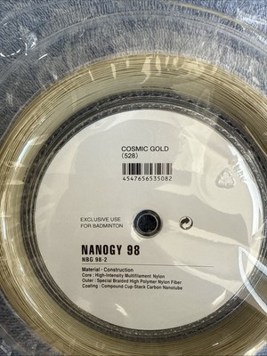 New Yonex Nanogy 98 656ft 200m Reel Badminton String. Cosmic Gold