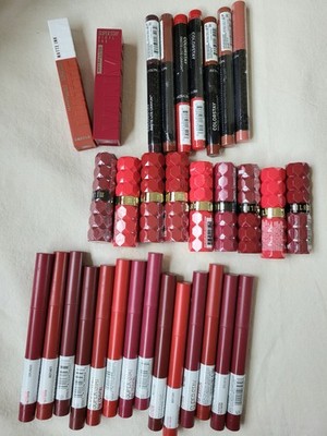 Lot Of 30 Maybelline Ink Crayon, Milani Lipstick,  Revlon Colorstay Matte Crayon