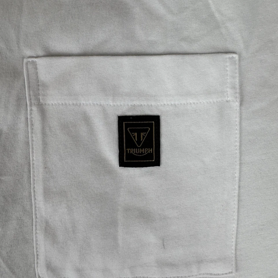 Camisa manga larga Triumph Motorcycles Saltern contraste blanca gris para hombre talla XL Foto 2 de 4