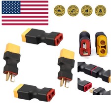 2 Pairs XT60 Plug Male Female Connector to T Plug Male Female Connector Conve...