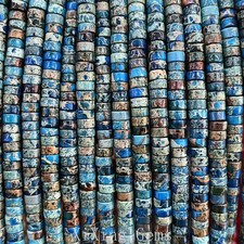 3x6mm Blue Natural Sediment Jasper Heishi Disc Spacer Beads for Jewelry Making