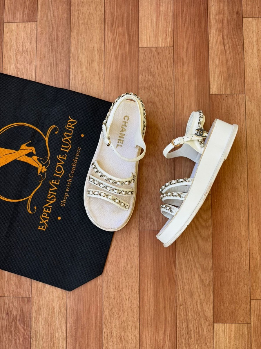 CHANEL INTERLOCKING CC LOGO GLADIATOR SANDAL SIZE EU 36 , US 6