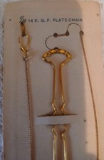 Antique Victorian chain 8  "hair pin" type fastener Gold Filled For Eye Glass