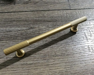 Asidrama 10 Pack 5 Inch(128mm) Hole Center Brushed Gold Cabinet Pulls Handles 