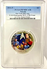 2016-P PCGS PR 70DCAM Star Trek U.S.S. Enterprise NCC-1701 Crew 2016 2oz Silver