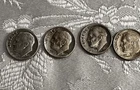 LOT OF 4 US SILVER DIMES 90% Silver Roosevelt DIME 1960-1964