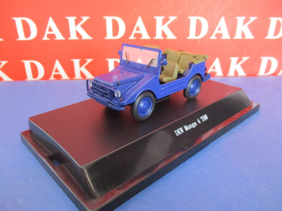 Die cast 1/43 Modellino Auto Jeep DKW Munga 4 THW aperta blu by Starline - Immagine 2 di 4