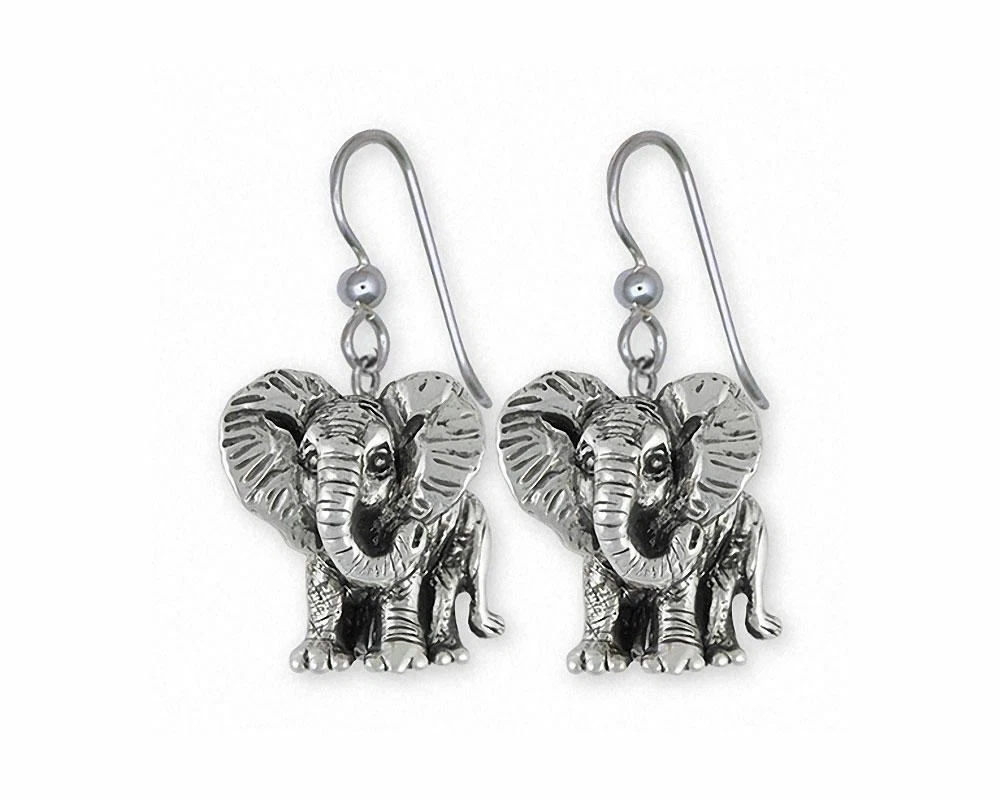 Elephant Jewelry Sterling Silver Elephant Earrings Handmade Wildlife Jewelry EL7