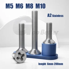 Phillips Countersunk Head Screws Cross Bolt A2 Stainless Steel M5 M6 M8 M10