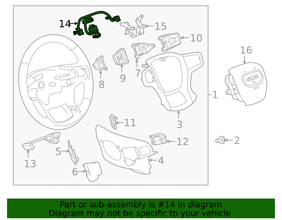 Genuine GM Steering Wheel Horn Switch Wiring Harness 84886417 eBay