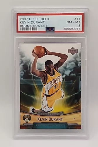 PSA Nm-Mt 8 NBA 2007 Upper Deck #11 Sonics Kevin Durant Rookie Box Set Card 