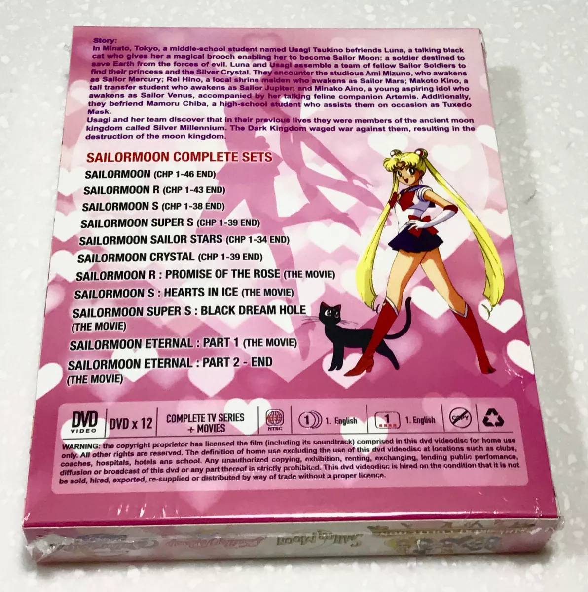 Sailor Moon (Season 1 - 5 + Crystal + 3 Movie + Eternal 1&2) ~ English  Version ~