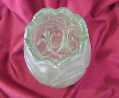 ANTIQUE ART DECO CRYSTAL GLASS VASE MATTE GLASS HANDMADE - Picture 2 of 8