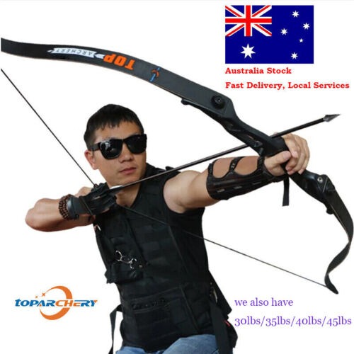 56" 50lbs Takedown Recurve Bow Hunting Longbow Archery RH & Bow Stringer Set AU - Picture 1 of 20