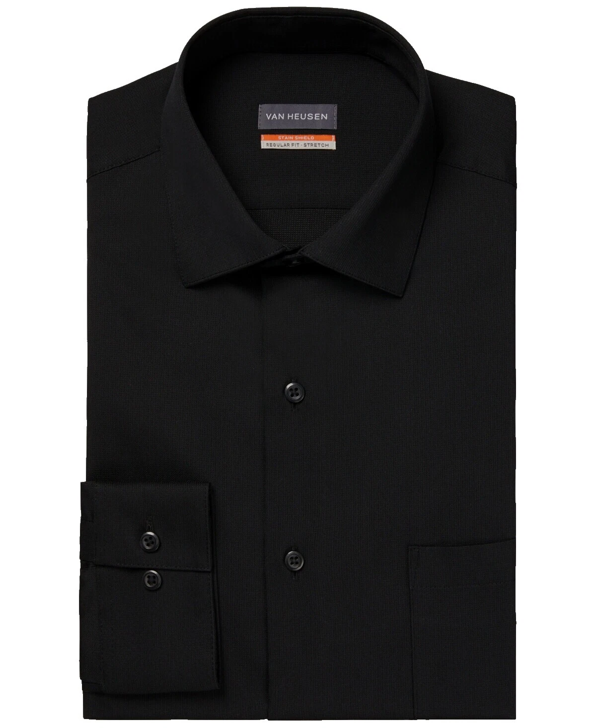 Camisas de vestir de poliéster Van Heusen Negro para Hombres