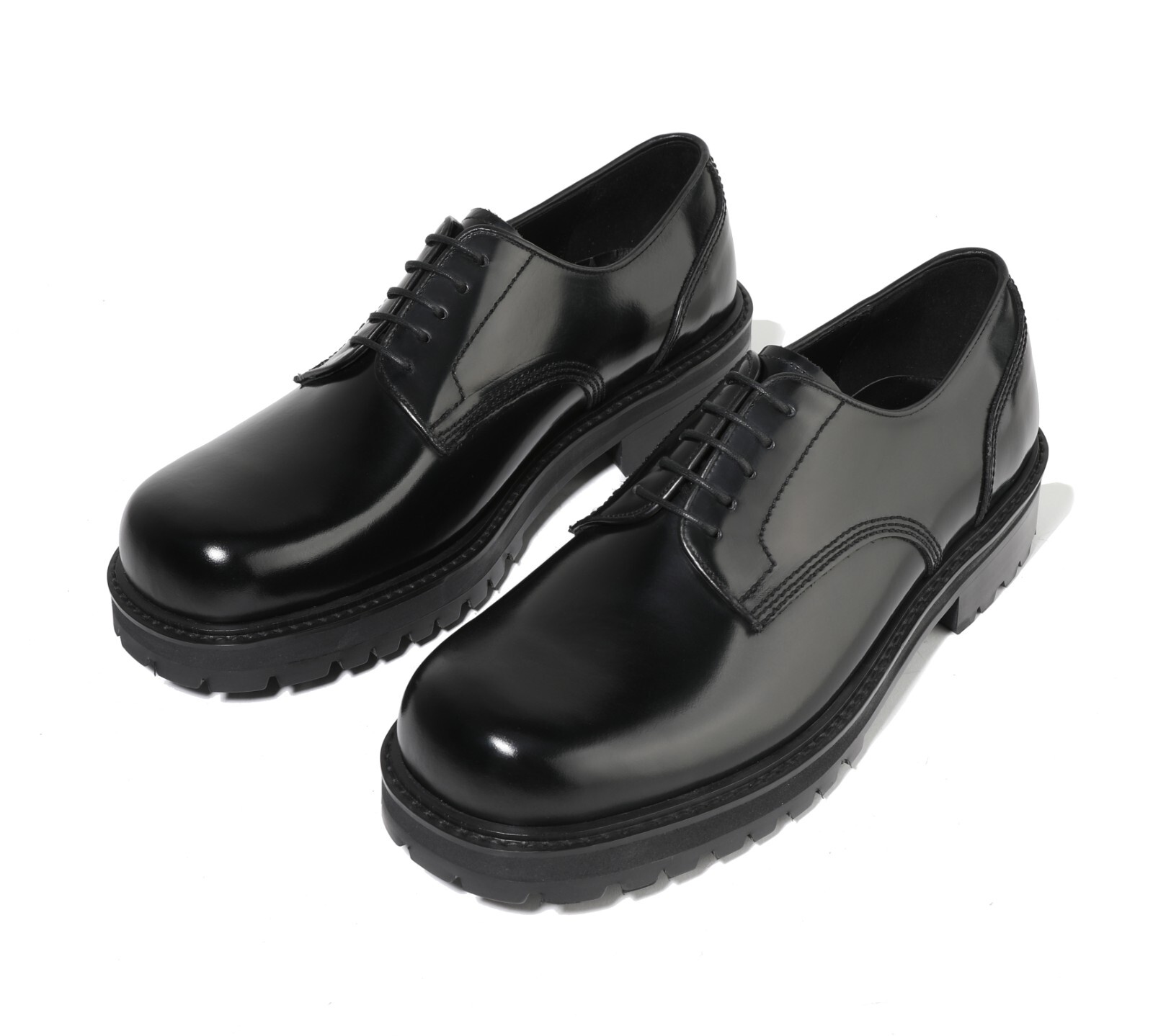 SAOLA Scarpe Oxford derby stringate da uomo Firenze Atelier in pelle nera scarpe plateau