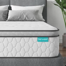 Serweet 8/12 inch Memory Foam Hybrid Mattress with Springs -Twin Full Queen Size