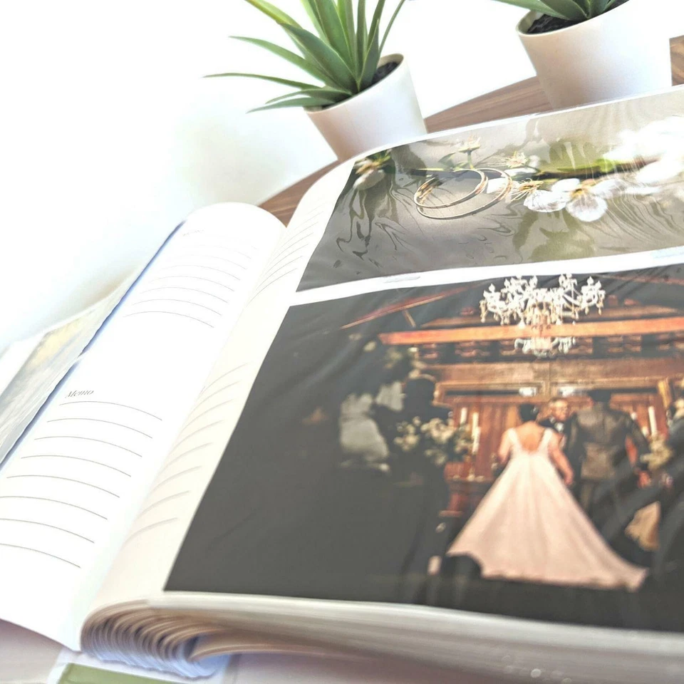 Wedding Photo Album Eucalyptus Gold And Green Design Elegant 200 Photos 6"x4" - Image 4 of 4