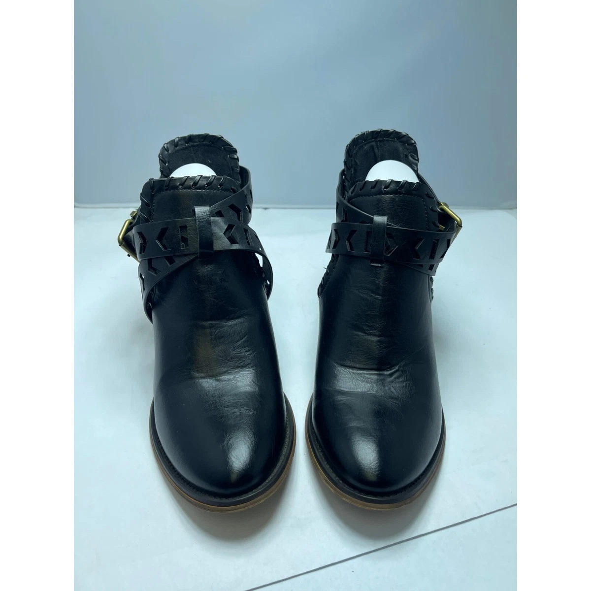 A Rider Girl black Strappy Ankle Boot womans size 8 Pre owned eBay