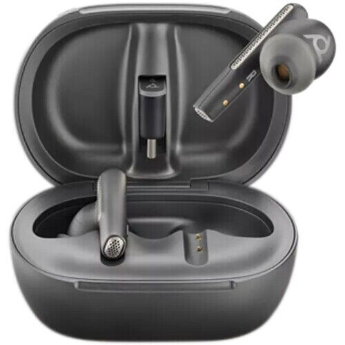Poly Voyager Free 60+ UC Bluetooth USB-A, Touchscreen Charge Case, Teams, Black - Picture 3 of 8