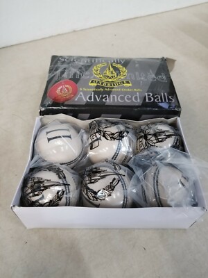 Lot of 6 - Oxbridge Cricket Balls 5.5 Oz - Light Gray / Black