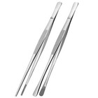2Pcs 12-Inch Kitchen Cooking Tongs, Stainless Steel Tweezers for Feeding