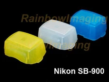 Blue Yellow white kit Bounce Flash Diffuser Nikon Flashgun SB910 SB900