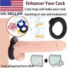 Male Adjustable Silicone Penis Cock Ring Enhancer Prolonging Delay Ejaculation