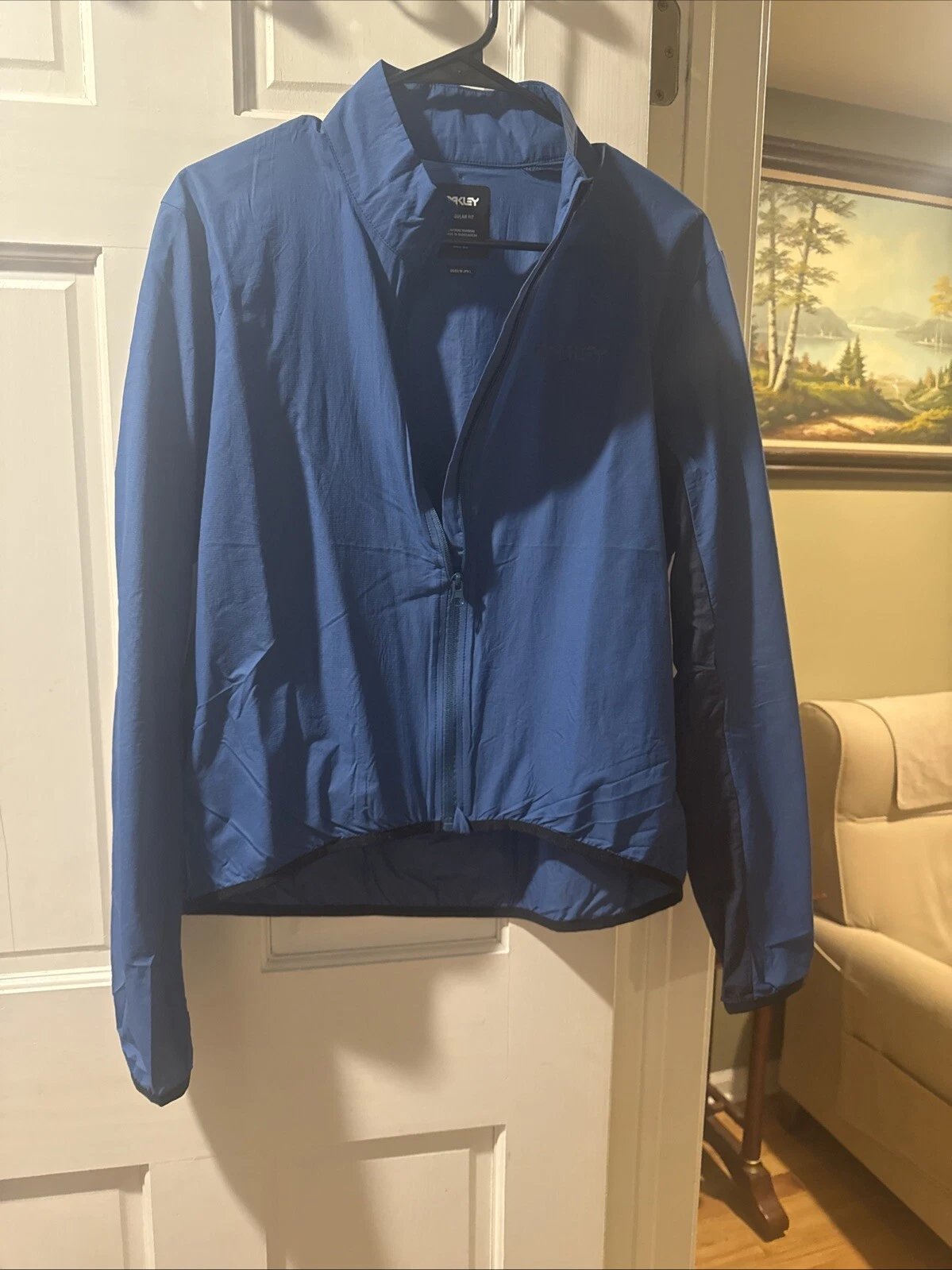 Oakley Elements Packable Jacket Ii Mens Size M Blue Water Repellant Lightweight