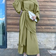 Muslim Women Abaya Dubai Maxi Dress Islamic Cocktail Party Abaya Kaftan Ramadan