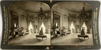 USA,Washington,La Blue Room de la Maison Blanche,Vintage Print,ca.1890,ster